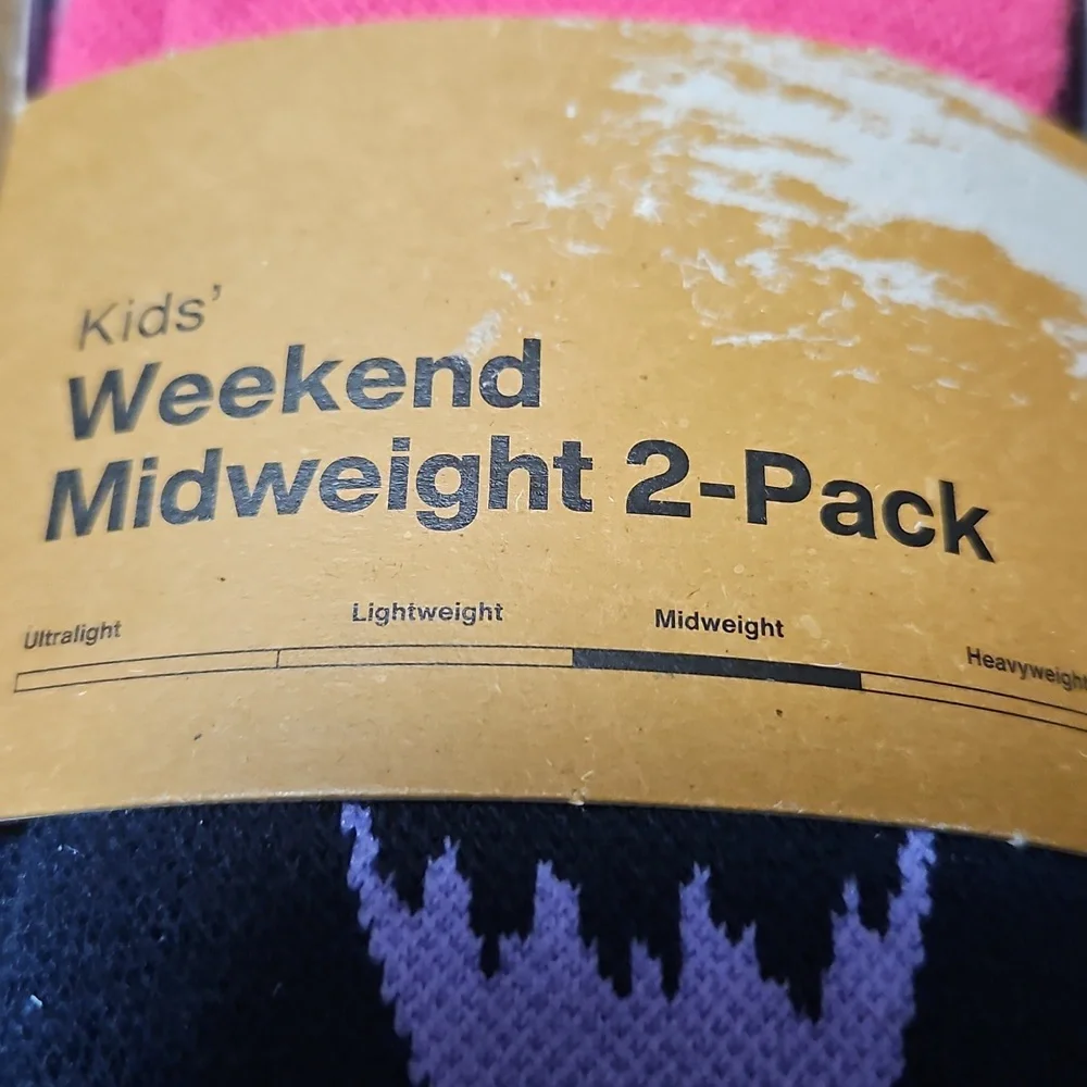 Burton Youth Weekend Midweight Socks: 2 Pack: PINK/PURPLE: NEW IN PACK: SIZE S/M